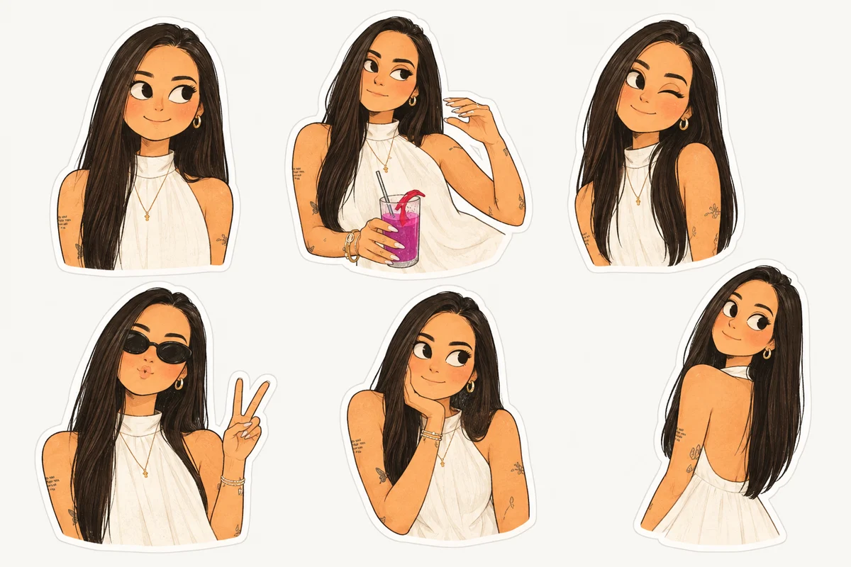 Los seis stickers que me hizo ChatGPT